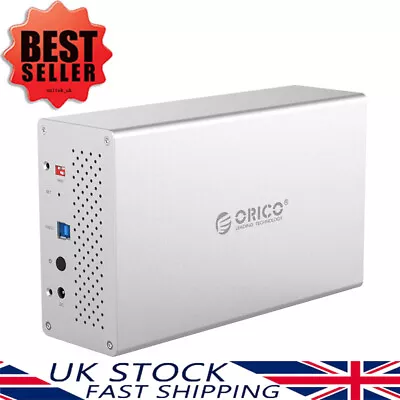 ORICO Dual USB 3.0 Hard Drive RAID Enclosure Caddy For 3.5   Inch SATA HDD Disk • £86.95