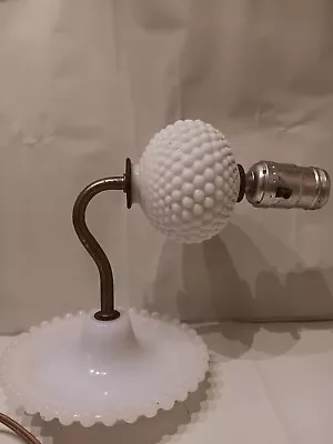 Vintage White Milk Glass Hobnail Wall Mount Sconce Lamp No Shade  • $29.99