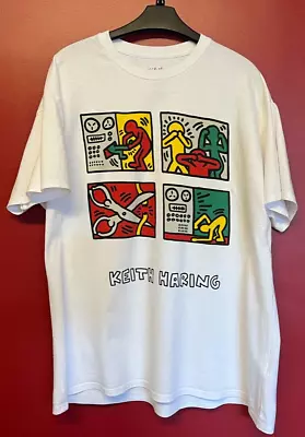 Keith Haring Foundation Squares Urban Outfitters T-Shirt - 100% Cotton - Size M • £11.95