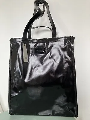 £20.99 • Buy River Island BLACK COATED CANVAS SHOPPER TOTE BAG   New With Tags