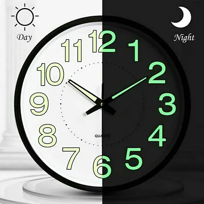 Home Office Luminous Art Wall Clock Living Room Wall Clock Wall Decor Plastic • £8.94