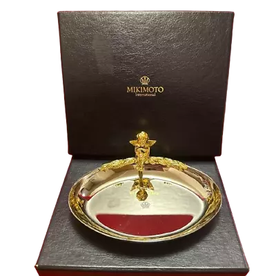 Mikimoto Angel Accessory Tray With Pearl Gold & Silver Tone Jewelry Tray W/Box • $109