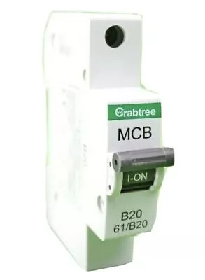 Crabtree Starbreaker Series 4 B6 B10 B16 B20 B50 Type B Single Pole MCB + RCD • £5