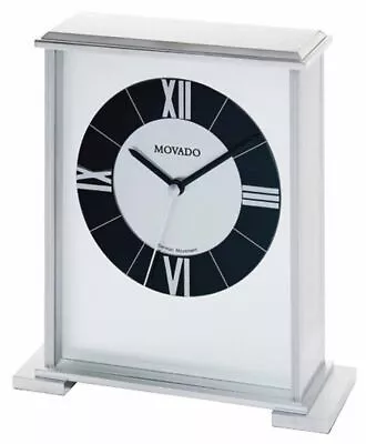 Movado Silver Impressive Mantle Clock Mgo 172m Rare Collectible  New Usa Stock • $199.99