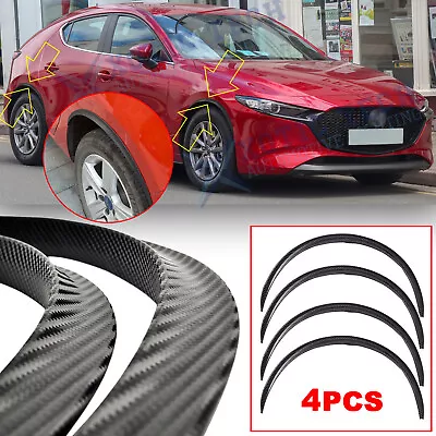 For Mazda 3 6 MX-5 Miata Carbon Fiber Vehicle Wheel Eyebrow Fender Arch Trims 4x • $30.83