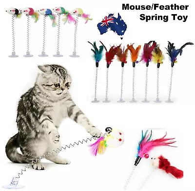 Kitten Cat Feather Mouse Toy Bell Wand Teaser Kitty Interactive Play Pet Toys • $9.99