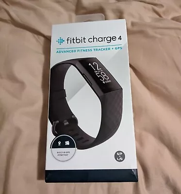 Fitbit Charge 4 Black With Charger Large Band And Box  Works Great!! • $29.99