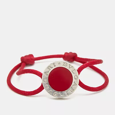 Bvlgari Red Enamel Sterling Silver Adjustable Cord Bracelet • $313.87