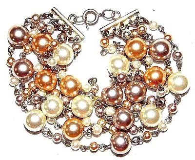 Vintage Faux Pearl 3 Strands Bracelet • $12.99