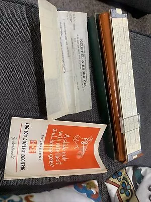 Vintage 1950s K&E Keuffel Esser Model 4081-3S Slide Rule W/Box Case And Manual. • $119.95