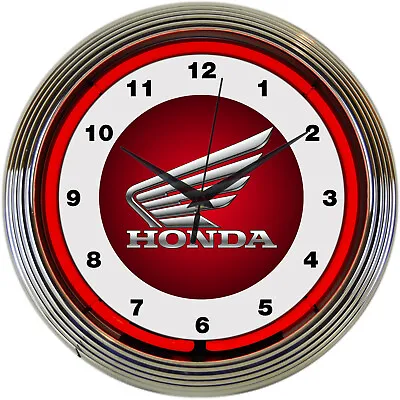 Honda Racing Neon Clock Sign Motorcycle Wall Garage Shop Lamp Light CB CBX 2023 • $69.99