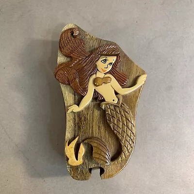 Mermaid Style Puzzle Box Handmade Custom Wooden Box • $19.95