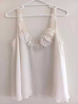 $8.99 • Buy Forever New Size 12 Ivory Polyester Sleeveless Top