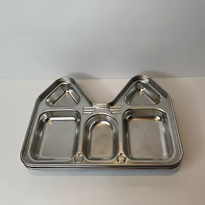 STAINLESS STEEL DIVIDED TRAYS Metal Cafeteria Lunch Food Military PICKY EATER 3 • $30