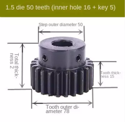 10pc 1.5 Die 50 Perforations 16 Keys 5 Bump Gear Motor Gear Spur Gear With Step • $465.16