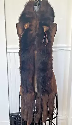 Mahogany Mink Fur Wrap Stole Bolero Rare 76 Inches Long 8 Tails Vintage • $155