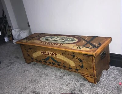 Vintage Hand Painted Wooden Blanket Box/Trunk/Chest Shipping C Photos • £175