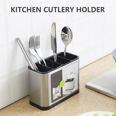 Kitchen Utensil Holder Spoons Shovel Organizer Cutlery Drainer Basket Sk .t • $22.89