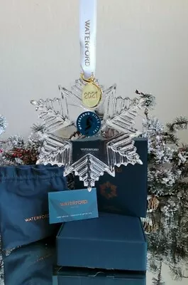 $75 • Buy 2021 *nib* Waterford Crystal Annual Snowcrystal Christmas Ornament 1059685