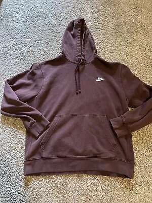 Nike Maroon Red Hoodie Pullover Sweatshirt Men's L Side Swoosh • $24.99