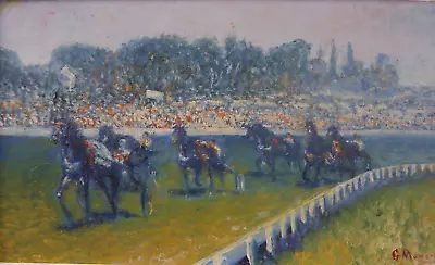 Georges Sauveur Maury (1872-1960). French. Impressionist Oil On Panel. Racing. • £235