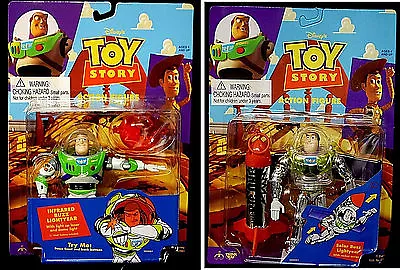 Toy Story Solar & Infrared Buzz Lightyear 2 Figure Set Thinkway New 1995 Amricon • $44.99