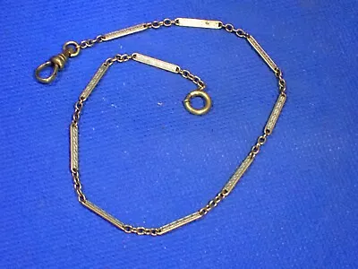 Vintage Unbranded 2 Tone Plated Pocket Watch Chain 11 1/2  Long Links Good Used • $20