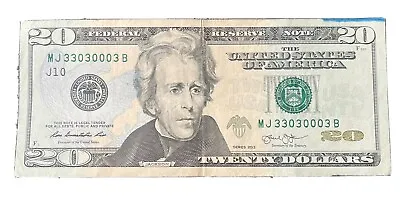 Rare 3 & 0 Binary Us Currency Bill Money $20 Dollar | Cool Serial Number • $99.99