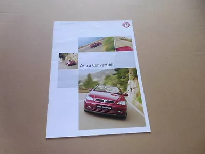 VAUXHALL ASTRA CONVERTIBLE 16v MODELS SALES BROCHURE OCTOBER  2002 FOR  2003 • $9.94