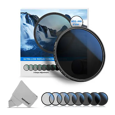 Neewer 58mm Ultra-Slim Variable Neutral Density Optical Glass ND Filter ND2-400 • $27.99