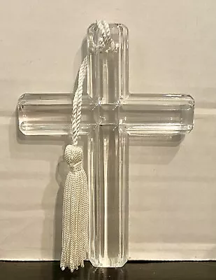 Marquis By Waterford Crystal Cross 4 Inch With White Tassel Made In Germany EUC • $19.99