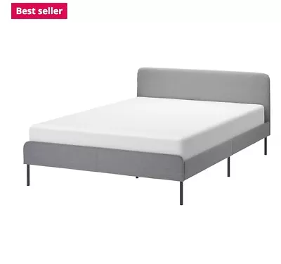 Ikea Standard Double Bed With Mattress SLATTUM  • £400