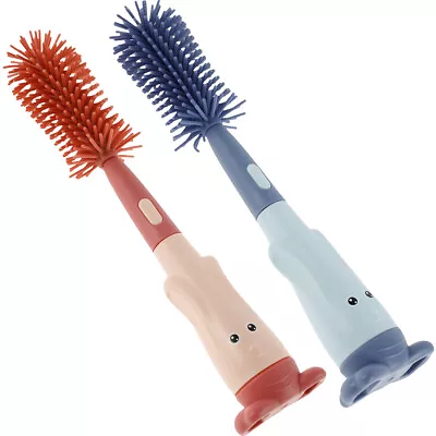 3Pcs Baby Bottle Brush Set Lone Handle Silicone Bottle And Teat Cleaning. • £6.49