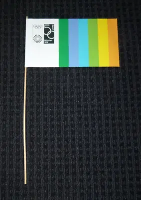 Vtg 1972 Munich Olympics 50th Anniversary Paper Flag Rainbow Logo • $19