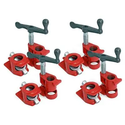 £31.99 • Buy 4Pack 3/4  Wood Gluing Pipe Clamp Fixture Set Heavy Duty Woodworking Cast Iron