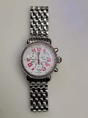 100% Authentic Michele CSX Pink Saphire Chronograph Watch Great Condition • $600