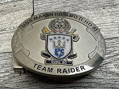 Brand New USS Makin Island (LHD-8) Belt Buckle GUNG HO US NAVY TEAM RAIDER • $34.95