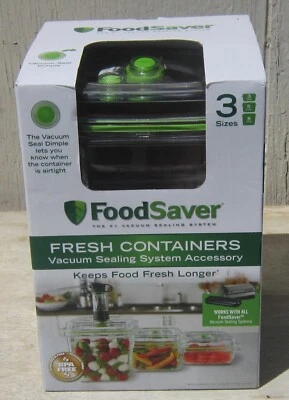 $39.95 • Buy Set Of 3 FOODSAVER Vacuum Seal FRESH CONTAINERS ~ 3 Cup, 5 Cup, 8 Cup NEW IN BOX
