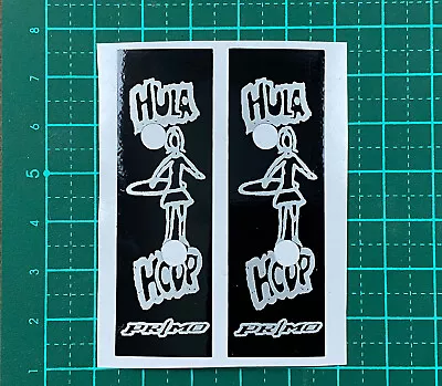 Old School Bmx Decals Stickers Primo Hula Hoop Rims Decals Silver On Black • $9