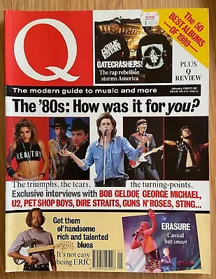 Q MAGAZINE ISSUE #40 - Jan 1990 - Eric Clapton Erasure 80s Etc - Free Postage • $20