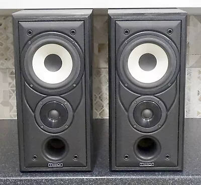 Mission 701 Pair Stereo Speakers Black + Original Grills HiFi Loudspeakers • £45