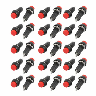 30pcs 250V 3A 2 Terminal SPST On/Off Momentary Red Push Button Switch • $14.30