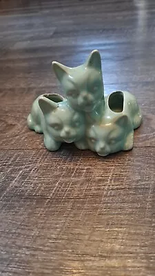 Vintage McCoy ?3 Kitty Cat Kitten Trio Planter Pottery Vase Decor FOR SUCCULENTS • $5