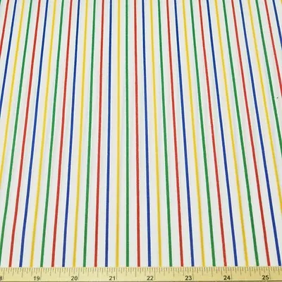 Polycotton Fabric Stripes Rainbow Lines Candy Stripe Multi Striped Stripe Lines • £1.50