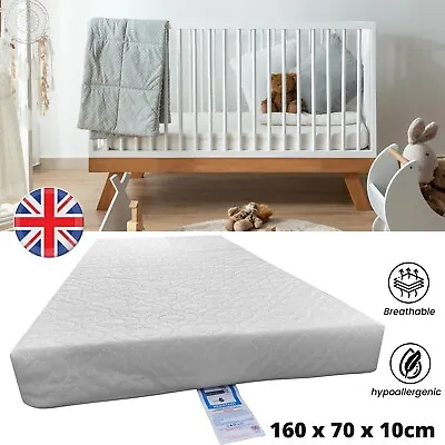 Mattress For Baby Cot Bed Toddler Removable Quilted Cover 160 X 70 X 10 Cm • £38.99