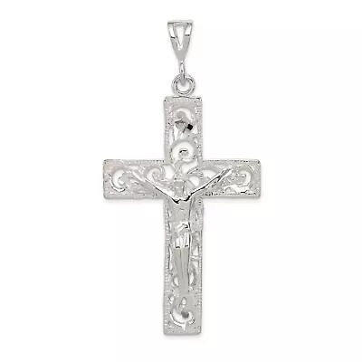 Sterling Silver Crucifix Pendant Religious Jewelry 66.8mm X 33.7mm • $37.10