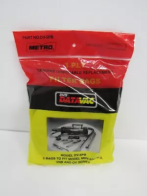  METRO DATAVAC Vacuum Bags Part # DV-5PB Fits MDV-2 / MDV-3 VNB & OV Series • $17.50