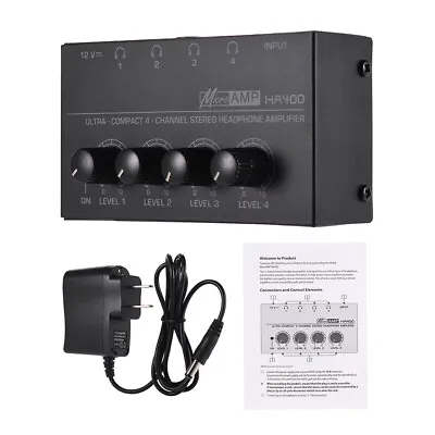 HA400 4 Channel Ultra-Compact Headphone Audio Stereo Amp Microamp Amplifier D2G8 • $15.59