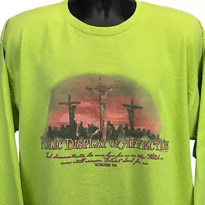 Kerusso Jesus Christ Public Display Of Affection LS T Shirt X-Large Green Mens • $27.29