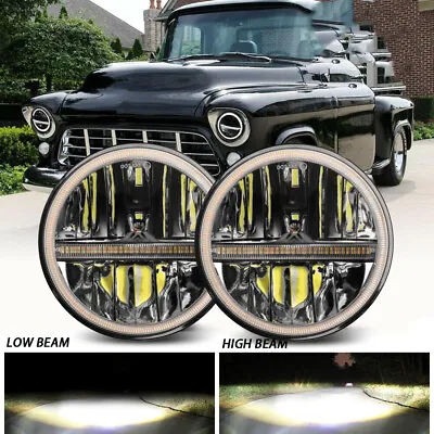 $83.19 • Buy Amber Halo DRL 7Inch Led Headlights For Chevrolet Truck 1954-1957 3100 1956-1959